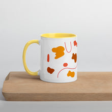 Load image into Gallery viewer, Abstract Design Mug with Yellow Insides
